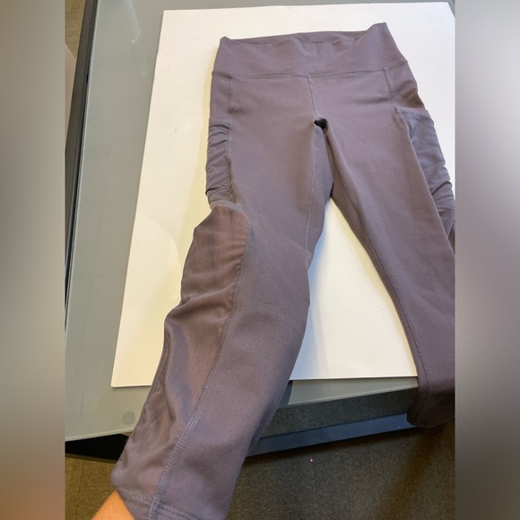 Fabletics mesh side grey/purple full length workout leggings women’s size XS - Picture 4 of 7
